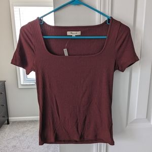 Madewell square neck crop top, XS NWT
